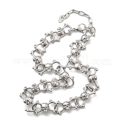 304 Edelstahl Totenkopf Gliederkette Halsketten für Damen und Herren&nbsp;NJEW-A043-03P