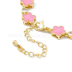 Bracelets chaîne en laiton micro pavé zircone cubique&nbsp;BJEW-P288-03G