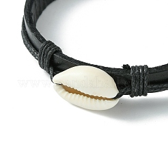 Verstellbare geflochtene Armbänder aus Rindsleder&nbsp;BJEW-JB04438-02