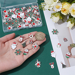 80 pièces 8 styles pendentifs en émail en alliage de noël&nbsp;ENAM-UN0001-29
