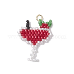 Pendenti con perline di semi di vetro 6 pz 6 colori&nbsp;PALLOY-MZ00913