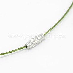 Collier avec cordon en fil d'acier inoxydable 201&nbsp;TWIR-SW001-7-1