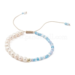 3 Stück 3-farbiges Glassamen- und Naturperlen-Armbandset mit geflochtenen Perlen&nbsp;BJEW-JB09572