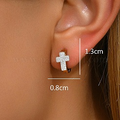Exquises boucles d'oreilles créoles en acier inoxydable avec strass&nbsp;AK6534-4