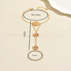 Elegante Armbänder mit Sonnenblumen-Motiv aus Messing und Imitationsperlen für Damen&nbsp;ZN9544