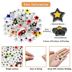 250 Stück 5 Stile undurchsichtige und transparente Acrylperlen&nbsp;MACR-CJ0001-44