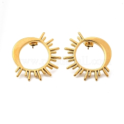 Pendientes de botón de acero inoxidable 304&nbsp;EJEW-B140-01G