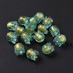 Handgefertigte Goldfolie Murano Glasperlen&nbsp;X1-LAMP-G158-02C