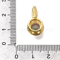 Pendentifs avec zircon cubiques à micro-pavés en laiton&nbsp;KK-F913-17G-01