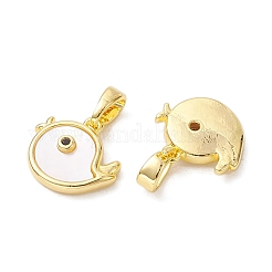 Messinganhänger mit Muschel-Vogel-Anhänger und schwarzem Zirkonia&nbsp;KK-K360-07G