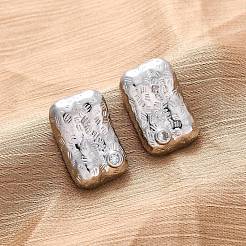 Rechteckige Ohrstecker aus Messing mit Mikropavé-Kubikzirkonia&nbsp;EJEW-R025-21P
