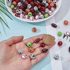 320 kit de fabrication de bracelets de perles de sport en acrylique de style artisanal de 8 styles&nbsp;MACR-PA0001-49