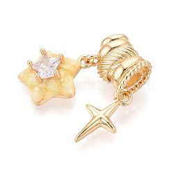 Pendenti in ottone con zirconi cubici&nbsp;KK-T072-42G