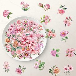 50 Stück wasserdichte Blumen-PVC-Aufkleber.&nbsp;STIC-D300-06