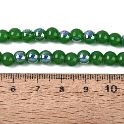 Perlas de vidrio de imitación de Jade imitación electrochapa&nbsp;EGLA-Q132-6MM-01B-09