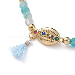Braccialetti con ciondoli elasticizzati in emimorfite naturale&nbsp;BJEW-JB04849-05