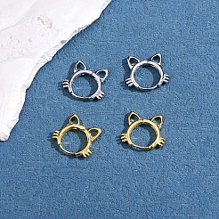Orecchini da donna a monachella in ottone con gatto&nbsp;JE965B