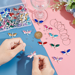 DIY Libellen-Weinglas-Anhänger-Set&nbsp;DIY-UN0004-68