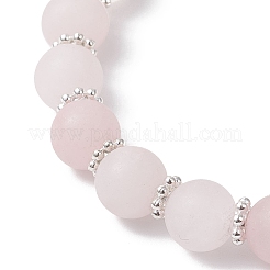 Bracelets extensibles en perles rondes de pierres précieuses naturelles mélangées givrées pour femmes et hommes&nbsp;BJEW-JB12471-01