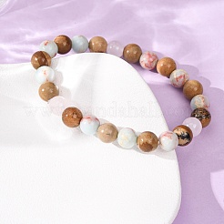 Bracelets extensibles en pierre de shoushan naturelle&nbsp;BJEW-P398-01A
