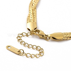 Collana a catena cubana intrecciata in acciaio inossidabile 304 per donna&nbsp;NJEW-P271-04G