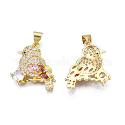 Pendentifs avec zircon cubiques à micro-pavés en laiton&nbsp;ZIRC-N039-225