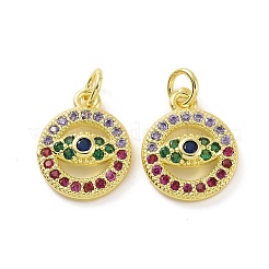 Pendenti in zirconi cubici colorati in micro pavè di ottone&nbsp;KK-E068-VF080