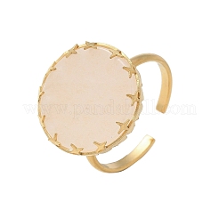 Pendientes de botón redondos planos de cuarzo rosa de acero inoxidable 304 para mujer&nbsp;EJEW-R010-01G-02