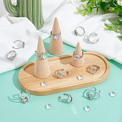 Kit de fabrication de bagues en forme de dôme demi-rond vierges à faire soi-même&nbsp;DIY-SC0021-15