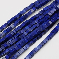 Синтетических нитей бирюзовые бусы, окрашенные, кубические, светло-синий, 4x4x4 мм, отверстие : 1 мм, около 95 шт / нитка, 15.75 дюйм