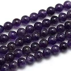 Hebras de perlas redondas de amatista naturales, grado ab, 8mm, agujero: 1 mm, aproximamente 48 pcs / cadena, 15.74 pulgada