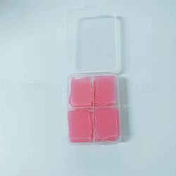 Argilla colla siliconica quadrata, per kit adesivi per pittura diamante fai da te, con scatola di plastica, rosso, 25x25mm, 32pcs/scatola