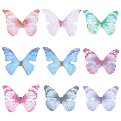 SUNNYCLUE 1 Box 180Pcs 9 Style Organza Butterflies Artificial Butterfly Spring Polyester Fabric Wing Butterflies Wings for jewellery Making Wedding Party Gathering Garden Decoration DIY Gift Supplies