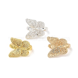 Rack Plating Brass Butterfly Earring Hooks, Ear Wire, with Loop, Long-Lasting Plated, Lead Free & Cadmium Free, Mixed Color, 11x10x6mm, Hole: 1.8mm, Pin: 1.2x1.7mm