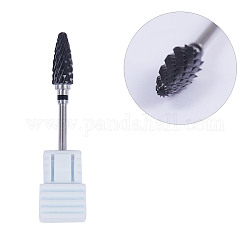 Сверло для ногтей, керамическая шлифовальная головка, аксессуары для маникюра, инструменты для ногтей для маникюра, с пластиковым постаментом (случайный цвет), чёрные, 52x6 мм