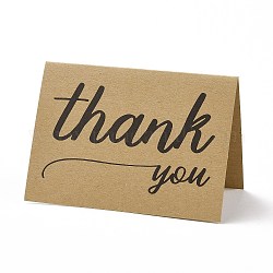 Kraft Paper Thank You Greeting Cards, Rectangle with Word Pattern, for Thanksgiving Day, BurlyWood, 72x100x1mm
