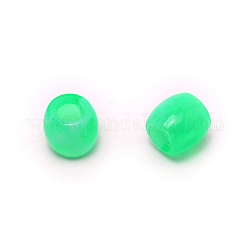 Perles avec gros trou en résien, baril, vert printanier, 11.5x11mm, Trou: 6mm, environ 49 pcs/32 g