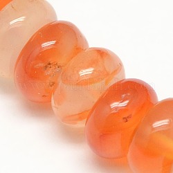Natural Carnelian Bead Strands, Dyed & Heated, Rondelle, 8x4mm, Hole: 1mm, about 95pcs/strand, 16inch