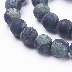Chapelets de perles de jasper kambaba naturel, mat, ronde, 12mm, Trou: 1.2mm, Environ 32 pcs/chapelet, 15.3 pouce (39 cm)