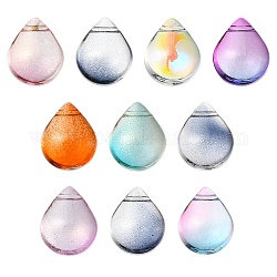 Galvanoplastie perles de verre transparentes, top foré, larme, mixedstyle, couleur mixte, 12x9x6mm, Trou: 1mm
