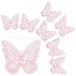 Gorgecraft, 30 шт., тканые аксессуары для костюмов ручной работы из органзы, бабочка, розовые, 53~57x56~63x2~3 мм