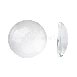 Cabochon in vetro trasparente, cabochon a cupola trasparente per creazione di gioielli con ciondolo con foto di cameo, chiaro, 17.5~18x5mm