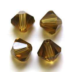 Imitazione branelli di cristallo austriaco, grado aaa, sfaccettato, bicono, oliva, 4x4mm, Foro: 0.7~0.9 mm
