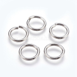 304 Edelstahl offenen Ringe springen, Edelstahl Farbe, 12 Gauge, 15x2 mm, Innendurchmesser: 11 mm, 260 Stück / Beutel