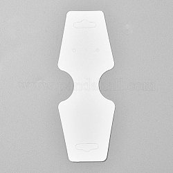 Tarjetas colgantes de cartón plegado sobre papel, utilizado para el collar, Exhibición de accesorios de pendientes y colgantes, blanco, 120x45x0.4mm, agujero: 2mm y 6.5x18 mm