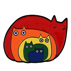 Spilla smaltata con bandiera dell'orgoglio color arcobaleno, spilla in lega per vestiti zaino, modello del gatto, 22x27mm