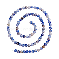 Nbeads 5 Strang runde natürliche blaue Jaspis-Perlenstränge, 4~5 mm, Bohrung: 1 mm, ca. 92~95 Stk. / Strang, 14.9~15.2 Zoll