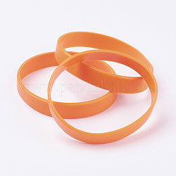 Bracelets en silicone, Bracelets de cordon, orange foncé, 7-1/8 pouce (18 cm), 12x2mm