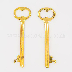 Tibetan Style Zinc Alloy Key Big Pendants, Lead Free and Cadmium Free, Antique Golden, 53.5x16x2mm