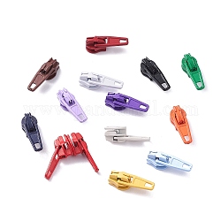 Alloy Invisible Zipper Pull Slider Head, for Clothes DIY Sewing Accessories, Mixed Color, 2x0.75x0.7cm